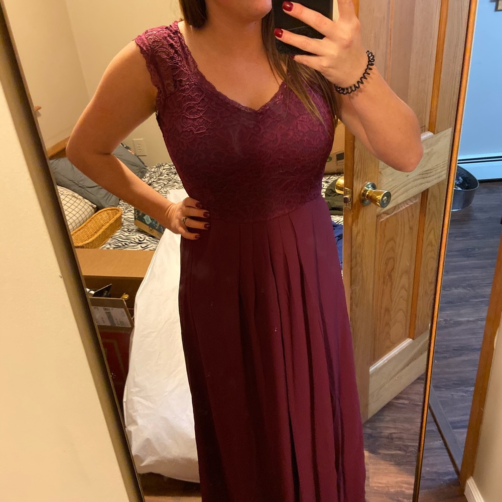 Burgundy/wine Long Formal Dress